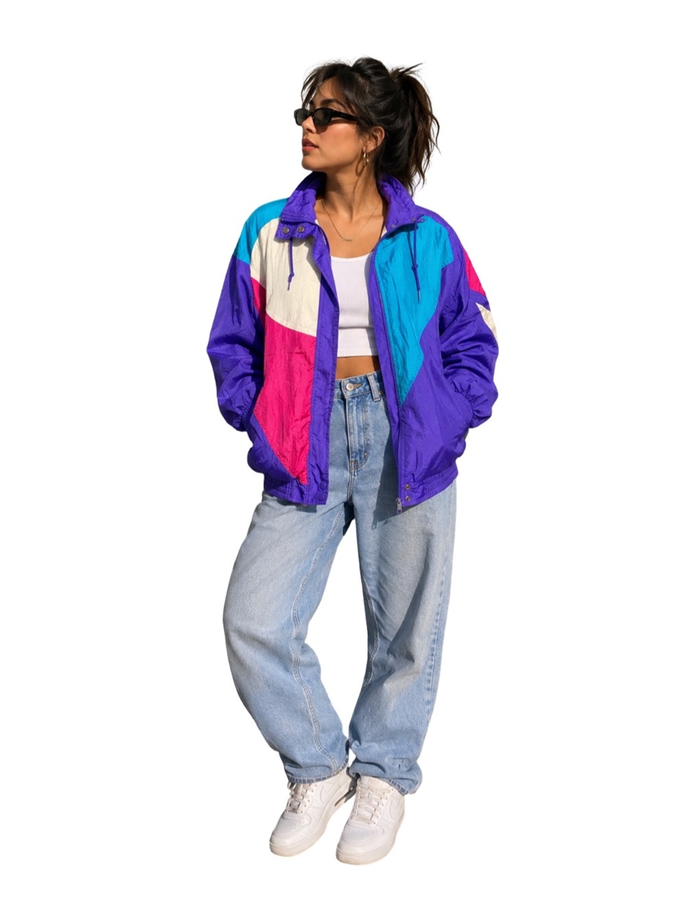 Vintage Bocoo Colorblock Windbreaker Jacket Retro 80s/90s, Size S